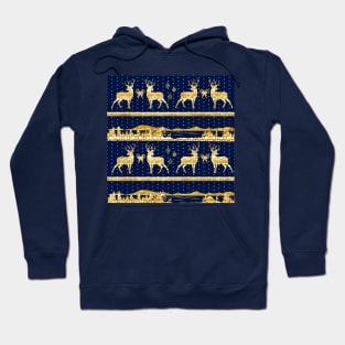 gold winter deer christmas Hoodie